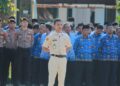 Pemimpin Upacara Azwar Ketua PPI Aceh Selatan) Upacara Memperingati Hari Sumpah Pemuda yang ke-95, Photo : Gemapers